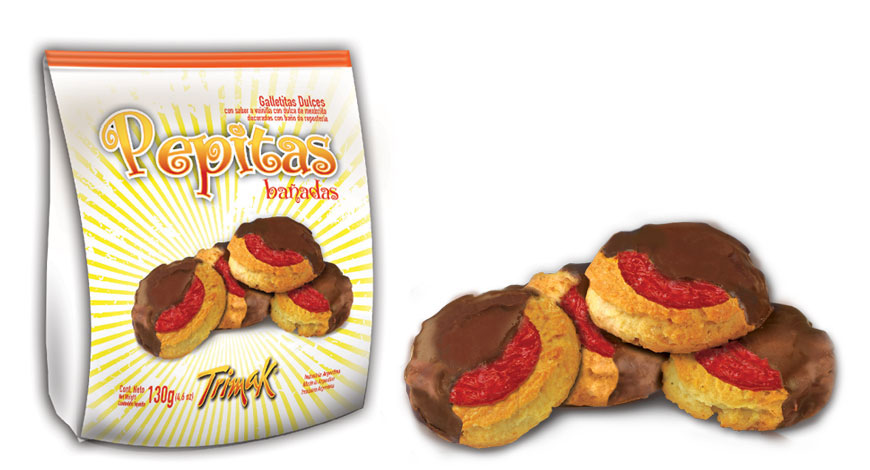 Biscoitos doces Pepas Banhados